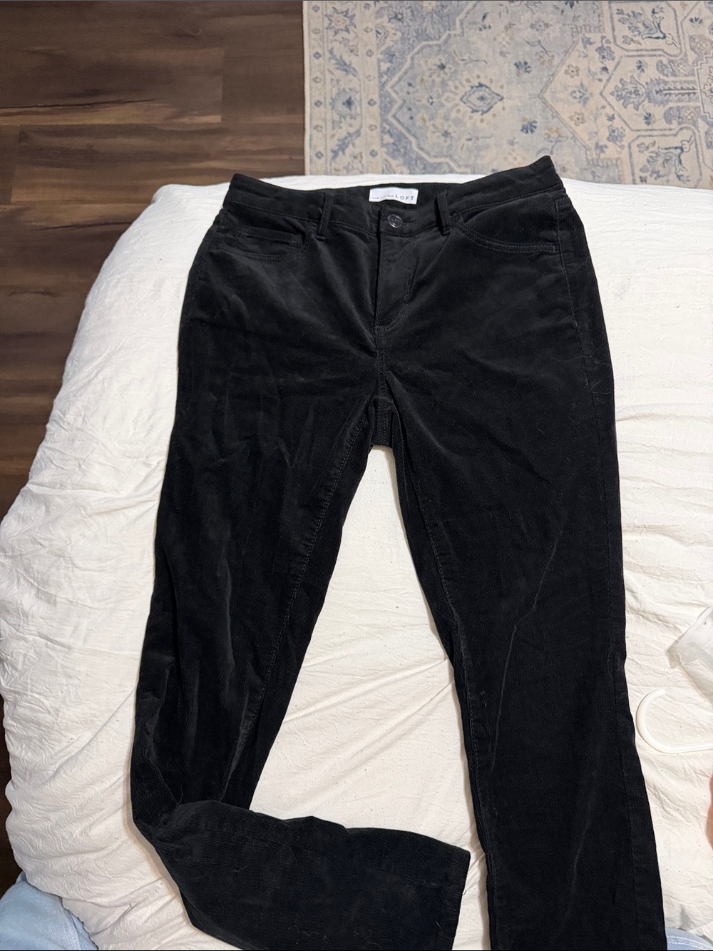 LOFT Black Skinny Corduroy Pants
